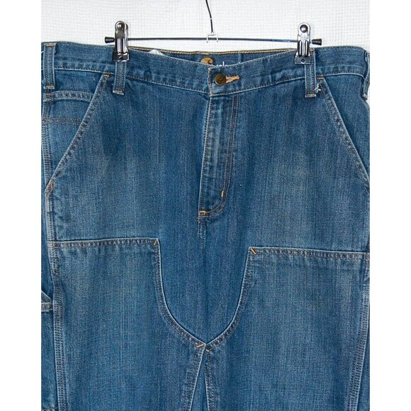 Carhartt Relaxed Fit Double Knee Denim Jeans 30x30 Blue 103328 966 *Distressed - Picture 5 of 12